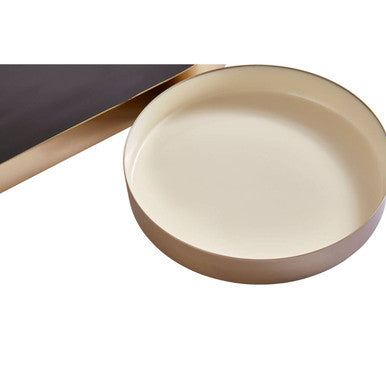 Set of Two Black and Cream Trays | Elva