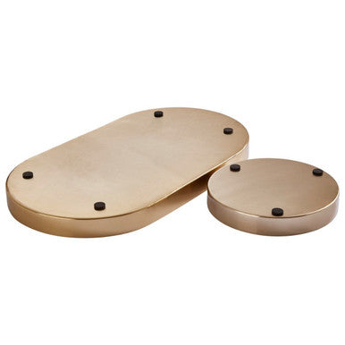Set of Two Navy and Gold Trays | Elva