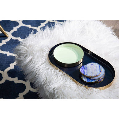 Set of Two Navy and Gold Trays | Elva
