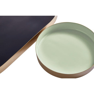 Set of Two Navy and Gold Trays | Elva