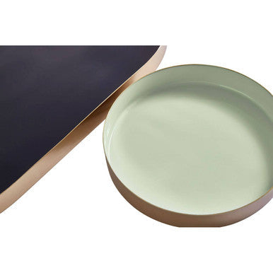 Set of Two Navy and Gold Trays | Elva
