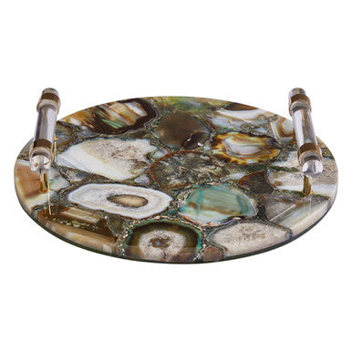 Green and Gold Agate Tray | Bowerbird