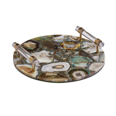 Green and Gold Agate Tray | Bowerbird