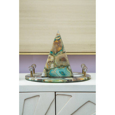 Green and Gold Agate Tray | Bowerbird