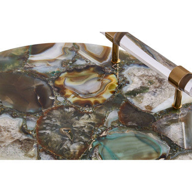 Green and Gold Agate Tray | Bowerbird