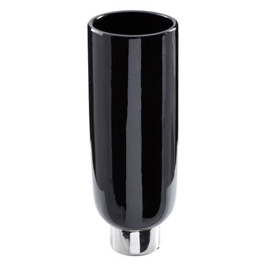Black and Silver Small Pedestal Vase | Callie