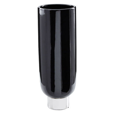 Black and Silver Small Pedestal Vase | Callie