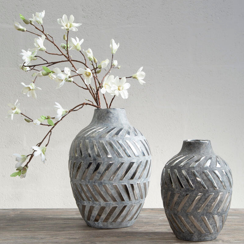 Grey and Silver Small Vase | Helaine