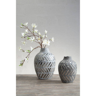 Grey and Silver Large  Vase | Helaine
