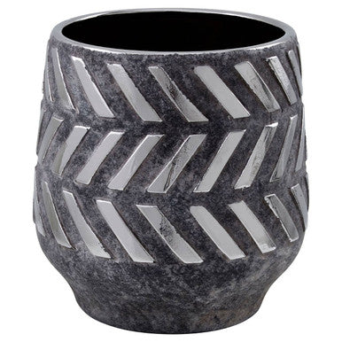 Grey and Silver Large Ceramic Planter | Helaine