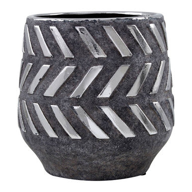 Grey and Silver Small Planter | Helaine