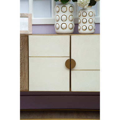 Large White and Gold Ceramic Vase | Curva