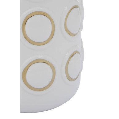 Large White and Gold Ceramic Vase | Curva