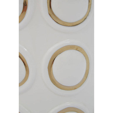 Large White and Gold Ceramic Vase | Curva