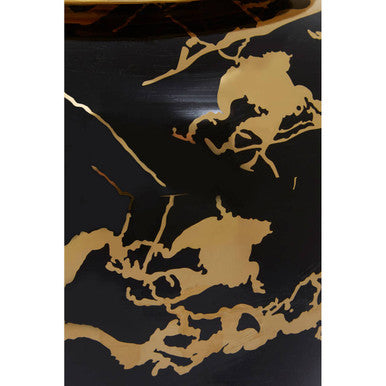 Large Marble Effect Black and Gold Ceramic Jar | Marmo