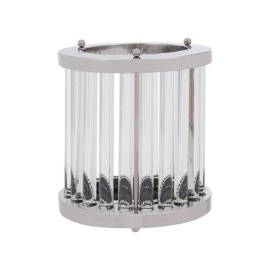 Small Silver and Glass Candle Holder | Franklin