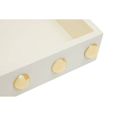 Cream and Gold Studded Tray | Frida