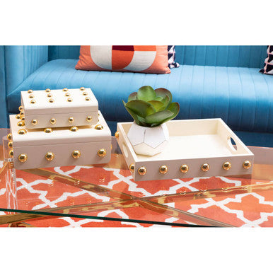 Small Cream and Gold Trinket Box | Frida