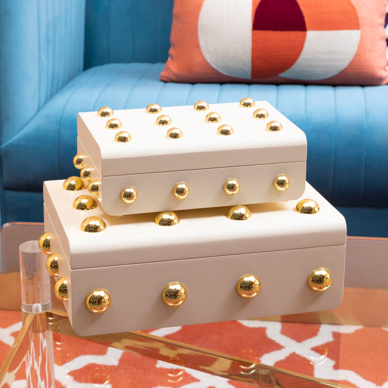 Small Cream and Gold Trinket Box | Frida