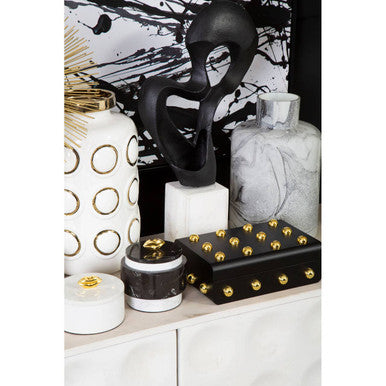 Small Black and Gold Trinket Box | Frida