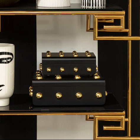 Small Black and Gold Trinket Box | Frida