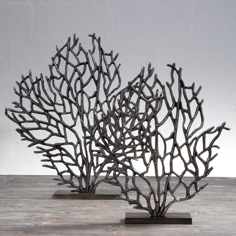 Small Black Nickel Finish Coral Sculpture | Prato