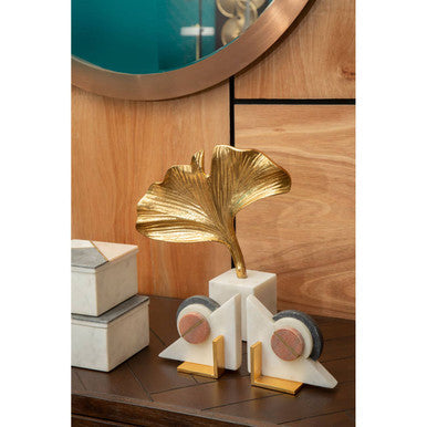Gold Finish Ginkgo Sculpture | Mirano