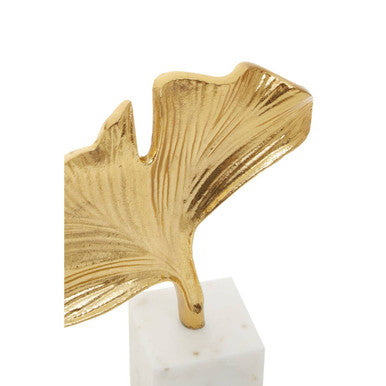 Gold Finish Ginkgo Sculpture | Mirano