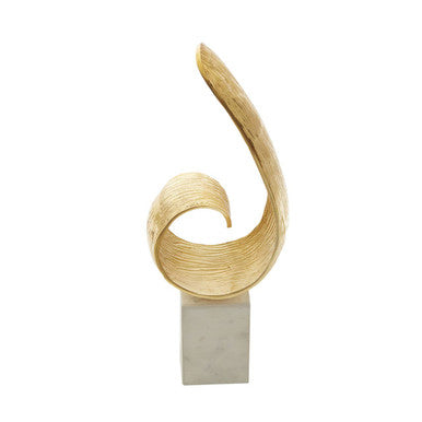 Gold Finish Curl Sculpture | Mirano