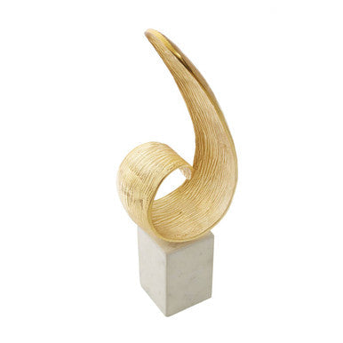 Gold Finish Curl Sculpture | Mirano