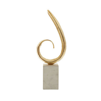 Gold Finish Curl Sculpture | Mirano