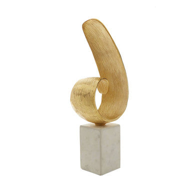 Gold Finish Curl Sculpture | Mirano