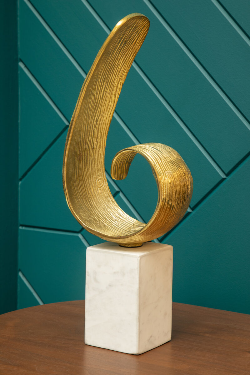 Gold Finish Curl Sculpture | Mirano