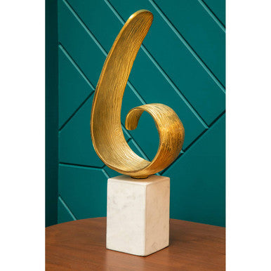 Gold Finish Curl Sculpture | Mirano