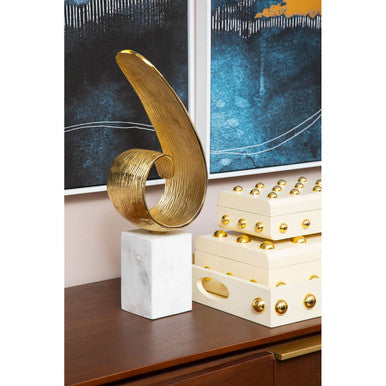 Gold Finish Curl Sculpture | Mirano