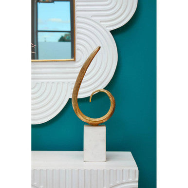 Gold Finish Curl Sculpture | Mirano