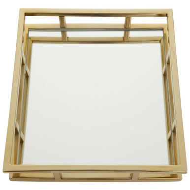 Square Gold Finish Tray | Cruzar
