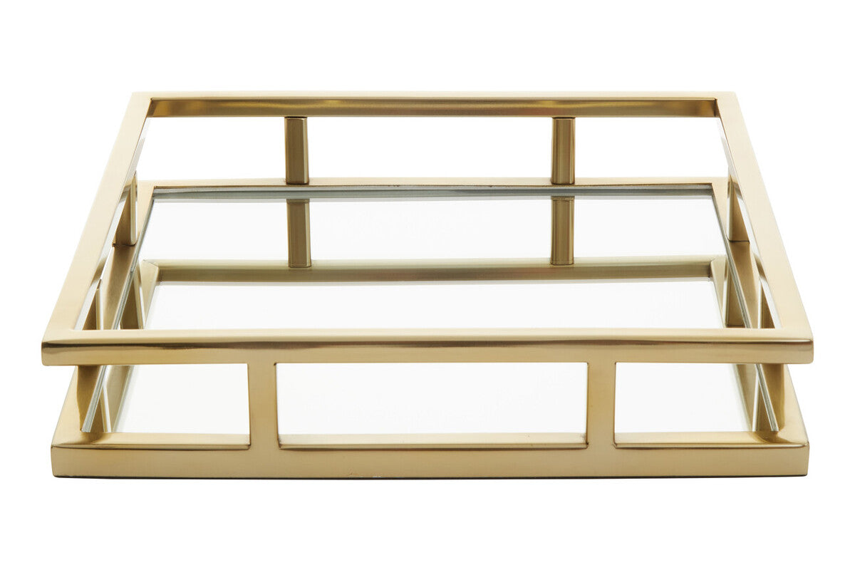 Square Gold Finish Tray | Cruzar