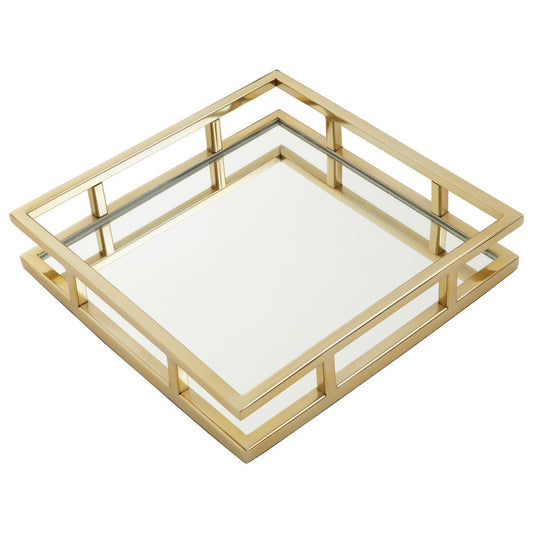 Square Gold Finish Tray | Cruzar