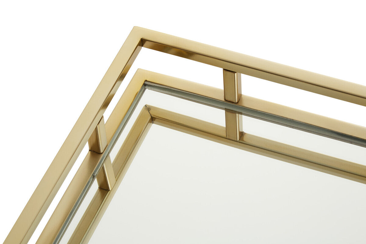 Square Gold Finish Tray | Cruzar