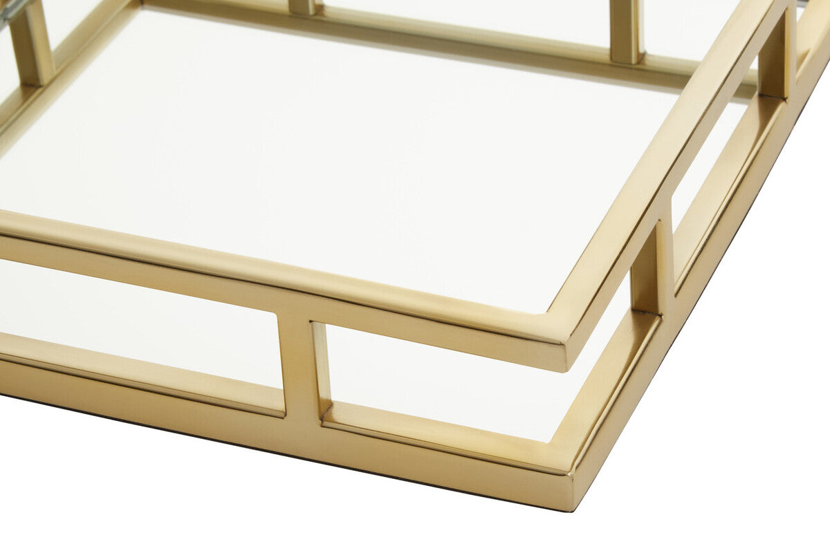 Square Gold Finish Tray | Cruzar