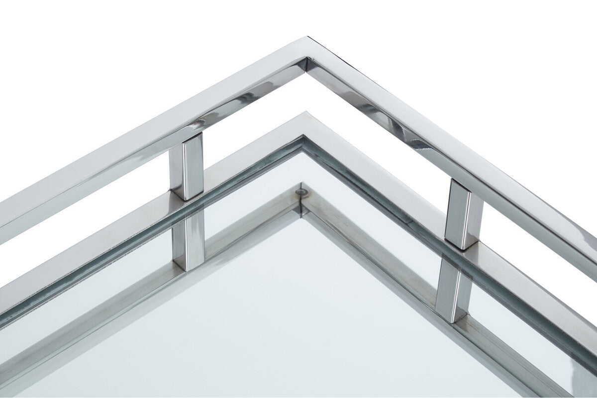 Rectangular Silver Finish Tray | Cruzar