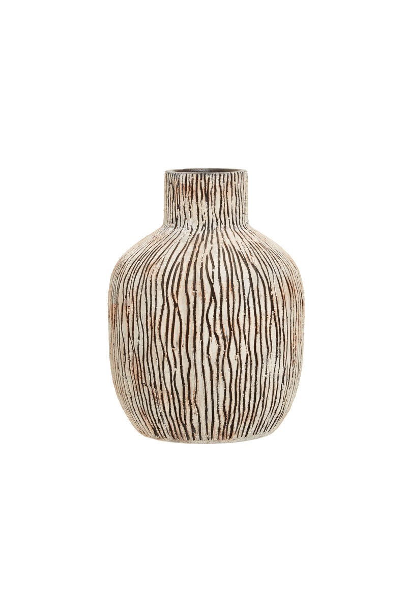 Arid Black and White Earthenware Vase