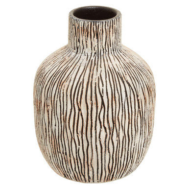 Arid Black and White Earthenware Vase