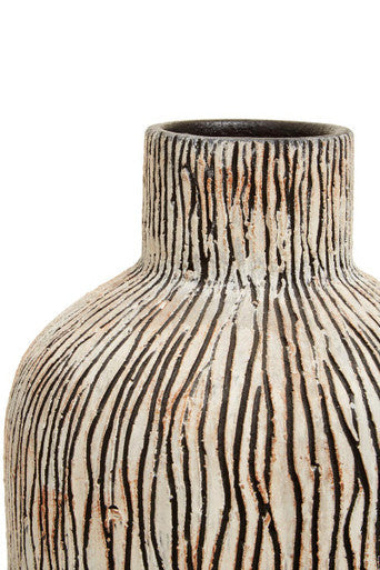 Arid Black and White Earthenware Vase