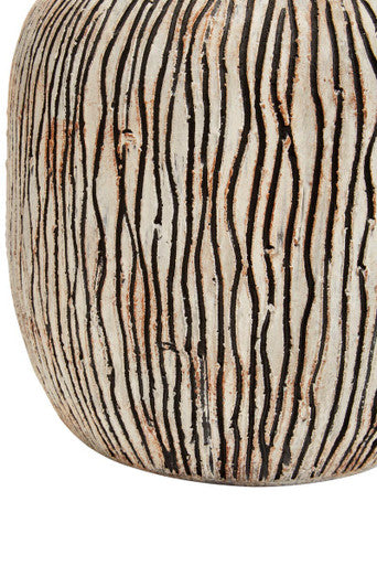 Arid Black and White Earthenware Vase