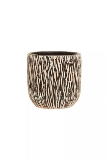 Arid Black and White Earthenware Planter