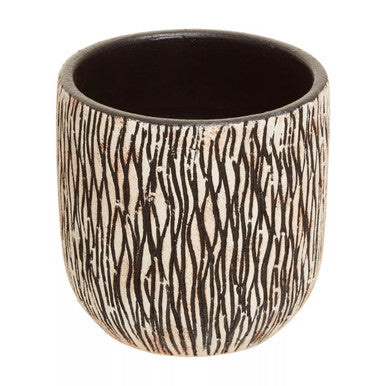 Arid Black and White Earthenware Planter