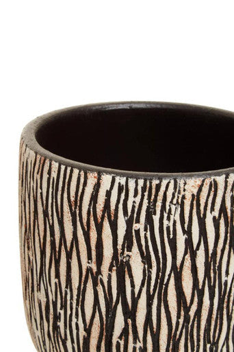 Arid Black and White Earthenware Planter