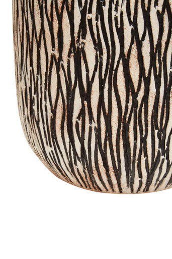 Arid Black and White Earthenware Planter